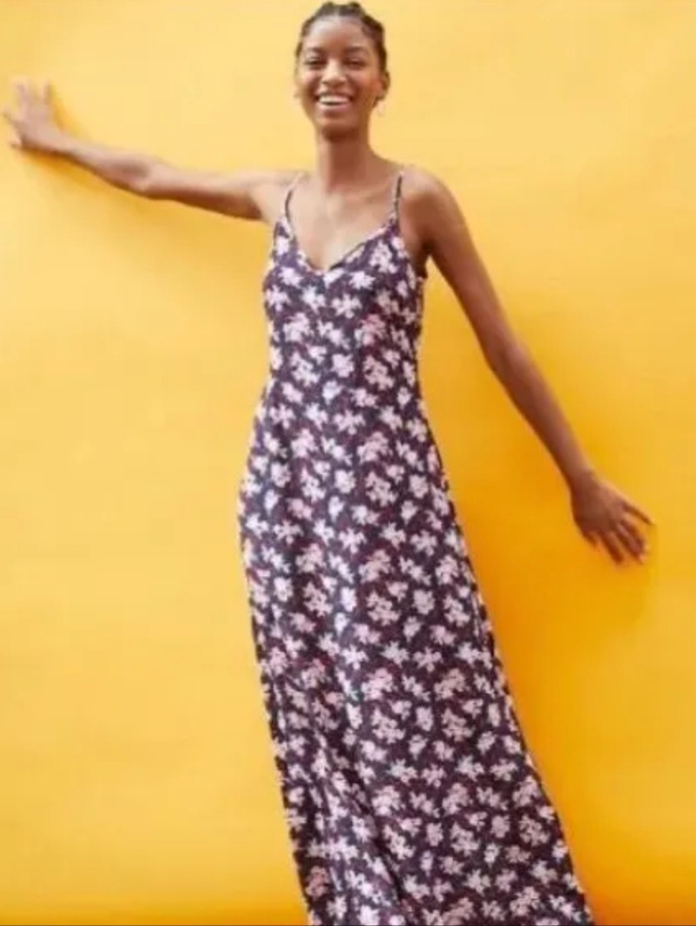 NWT Ann Taylor Loft Women's Navy & Red Floral Print Maxi Dress